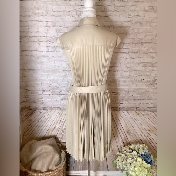 Sandro beige Alice Pleated twill shirtdress - Picture 11 of 13